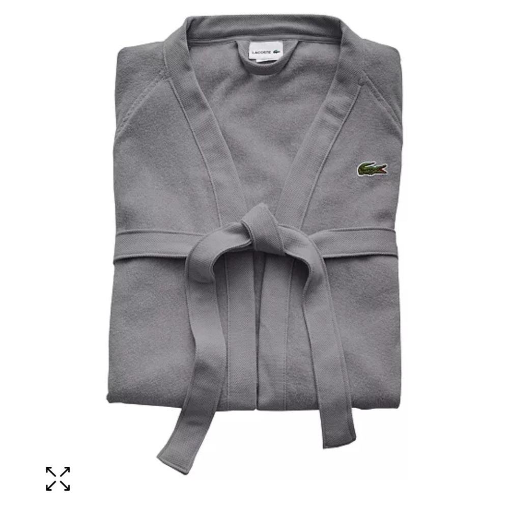 Lacoste Terry Bathrobe - Meteorite NWT - One Size - Picture 2 of 5
